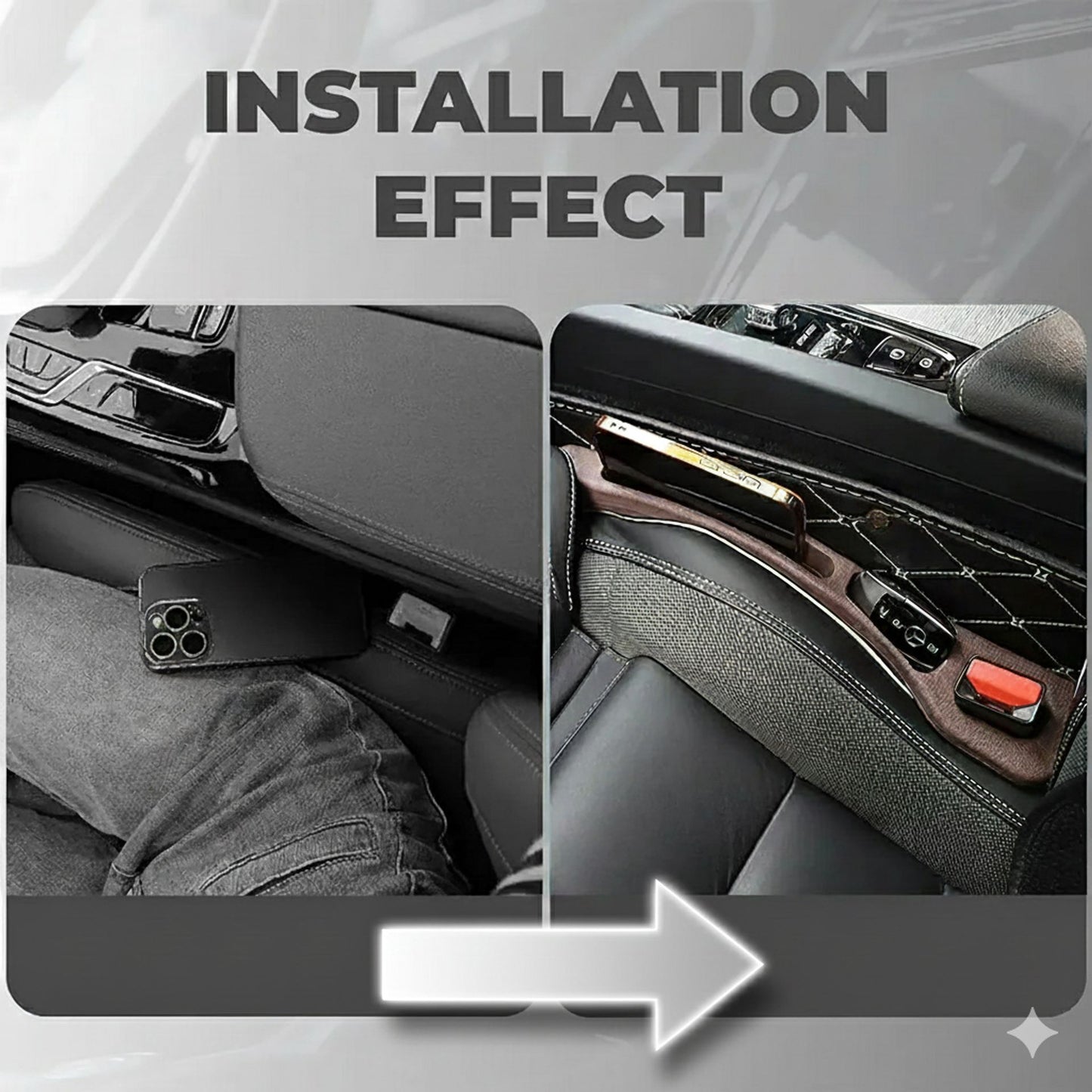 🔥Sales up to 59% off🔥 Universal Car Seat Gap Filler Strip – Anti-Drop Pad with Seatbelt Slot