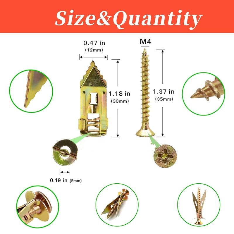 Self Drilling Drywall Anchors with Screws Kit
