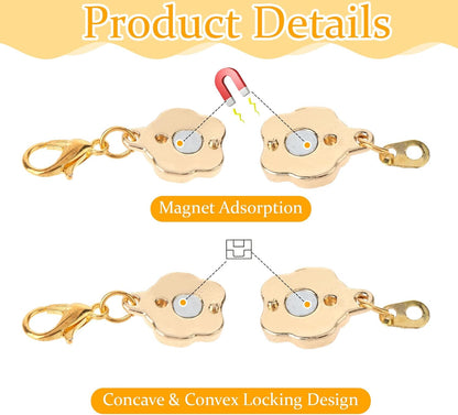 Qianyu12 Pcs 6 Styles Suction Necklace Clasps and Closures Gold and Silver Plated Jewelry Extender Locking Suction Lobster Bracelet Clasp Helper for Jewelry Necklaces Bracelets Making