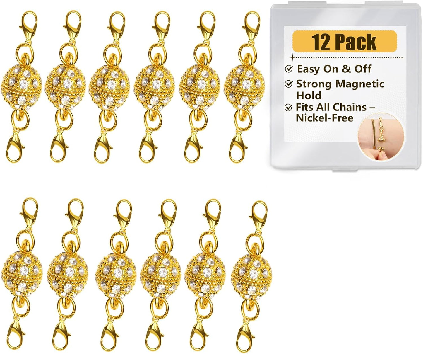 Magnetic Necklace Clasps and Closures Easy Jewelry Converter for Women, Seniors, and Everyday Wear