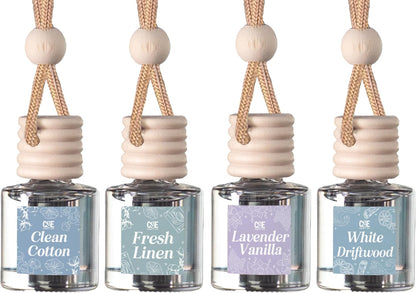 CE Craft Hanging Car Air Freshener – Fragrance Oil Diffuser with Essential Oils – Long-Lasting Aromatherapy Scents for Automobiles – 4 Pack