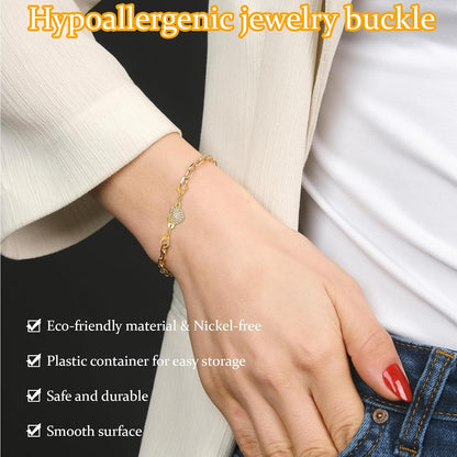 Qianyu12 Pcs 6 Styles Suction Necklace Clasps and Closures Gold and Silver Plated Jewelry Extender Locking Suction Lobster Bracelet Clasp Helper for Jewelry Necklaces Bracelets Making