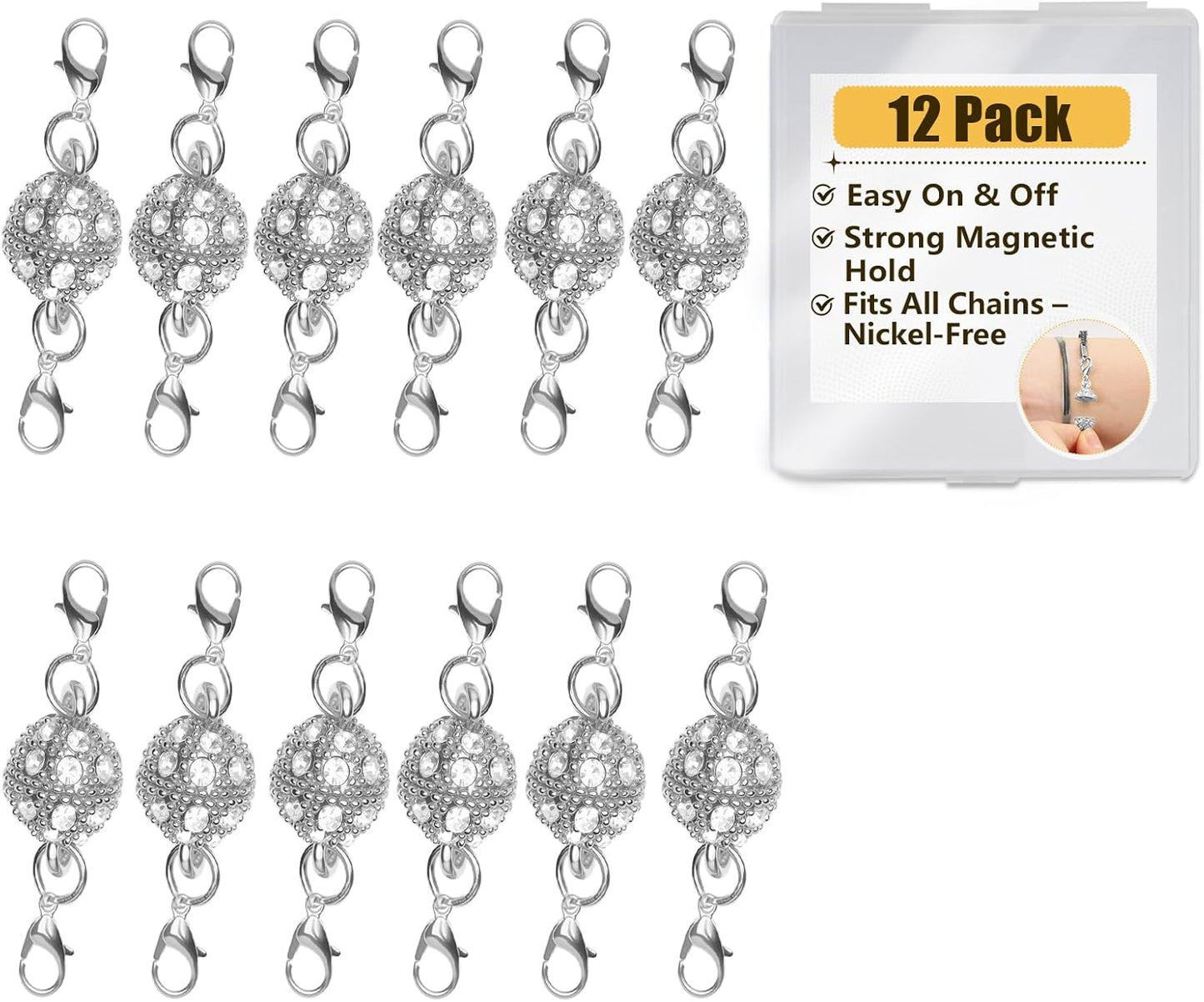 Magnetic Necklace Clasps and Closures Easy Jewelry Converter for Women, Seniors, and Everyday Wear