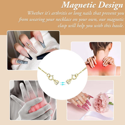 Magnetic Necklace Clasps and Closures Easy Jewelry Converter for Women, Seniors, and Everyday Wear