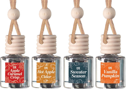 CE Craft Hanging Car Air Freshener – Fragrance Oil Diffuser with Essential Oils – Long-Lasting Aromatherapy Scents for Automobiles – 4 Pack