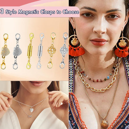 Magnetic Necklace Clasps and Closures Easy Jewelry Converter for Women, Seniors, and Everyday Wear