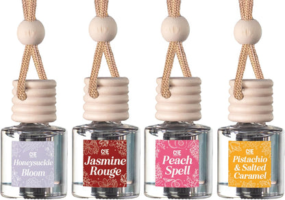 CE Craft Hanging Car Air Freshener – Fragrance Oil Diffuser with Essential Oils – Long-Lasting Aromatherapy Scents for Automobiles – 4 Pack
