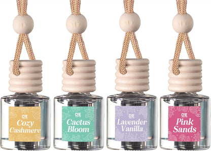 CE Craft Hanging Car Air Freshener – Fragrance Oil Diffuser with Essential Oils – Long-Lasting Aromatherapy Scents for Automobiles – 4 Pack