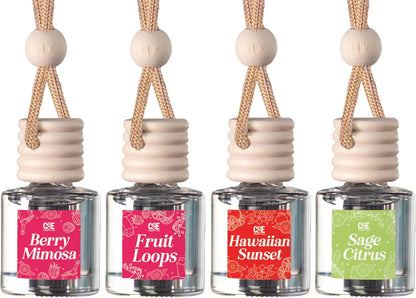 CE Craft Hanging Car Air Freshener – Fragrance Oil Diffuser with Essential Oils – Long-Lasting Aromatherapy Scents for Automobiles – 4 Pack