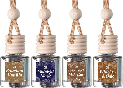 CE Craft Hanging Car Air Freshener – Fragrance Oil Diffuser with Essential Oils – Long-Lasting Aromatherapy Scents for Automobiles – 4 Pack