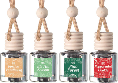 CE Craft Hanging Car Air Freshener – Fragrance Oil Diffuser with Essential Oils – Long-Lasting Aromatherapy Scents for Automobiles – 4 Pack