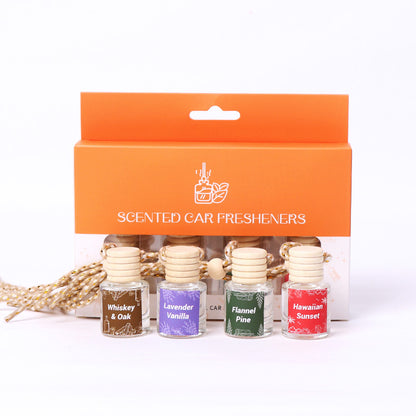 CE Craft Hanging Car Air Freshener – Fragrance Oil Diffuser with Essential Oils – Long-Lasting Aromatherapy Scents for Automobiles – 4 Pack